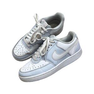 Nike Court‎ Vision Low Sneakers White/Baby Blue Women’s 6.5 Lifestyle Shoes